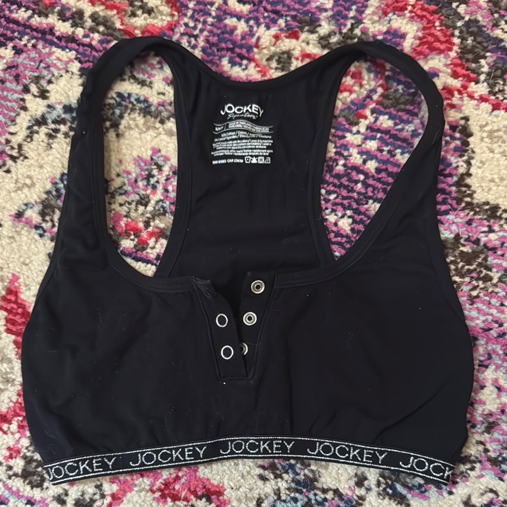 Jockey Black Sports Bra with Racerback Design